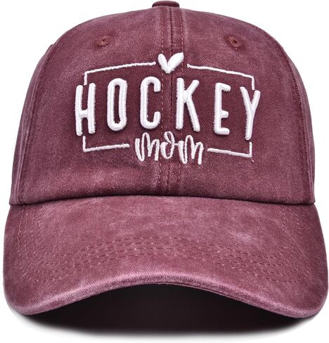 Hockey Mom Gift - Hockey Mama Baseball Caps Embroidered Adjustable Washed Dad Hat Black in Saudi Arabia