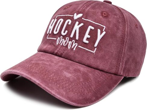 Hockey Mom Gift - Hockey Mama Baseball Caps Embroidered Adjustable Washed Dad Hat Black in Saudi Arabia