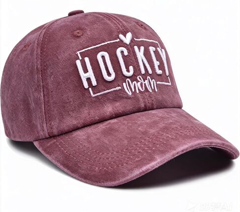 Hockey Mom Gift - Hockey Mama Baseball Caps Embroidered Adjustable Washed Dad Hat Black in Saudi Arabia