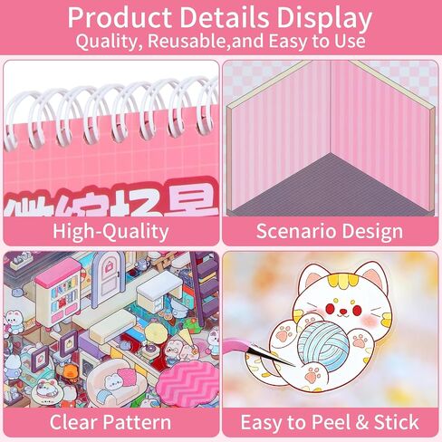 20 مجموعات Tresponser Therapy DIY 3D Mini Scene Book: 1000+ ملصقات قابلة للإزالة متميزة لإغاثة القلق ، أنشطة تخفيف الإجهاد القابلة لإعادة استخدام القصاصات القابلة لإعادة الاستخدام للبالغين والمراهقين in Saudi Arabia