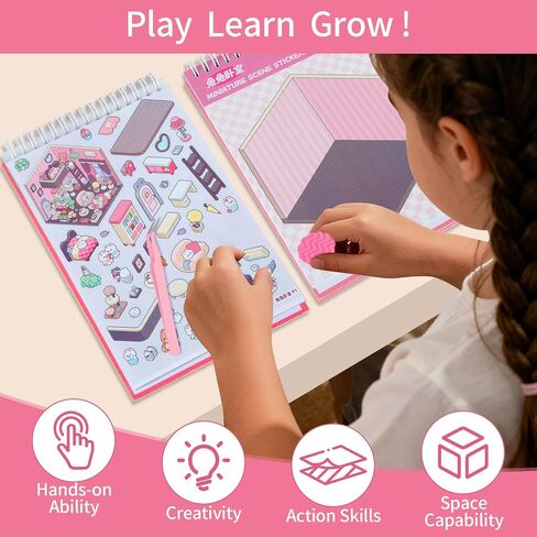 20 مجموعات Tresponser Therapy DIY 3D Mini Scene Book: 1000+ ملصقات قابلة للإزالة متميزة لإغاثة القلق ، أنشطة تخفيف الإجهاد القابلة لإعادة استخدام القصاصات القابلة لإعادة الاستخدام للبالغين والمراهقين in Saudi Arabia