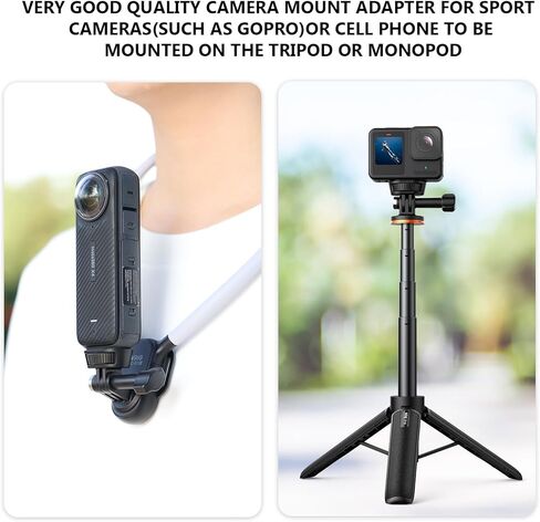 VRIG 1/4 "MATTER TRUPOD ADAPTER FOR GO PRO ، قاعدة ضيقة خفيفة الوزن ، 1/4-20 ثقب المسمار ، حامل الكاميرا ترايبود متوافق مع البطل 13 12 11 10 9 8 7 6 5 4 3 2 ، DJI OSMO ، Insta 360 in Kuwait
