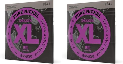 D'Addario Guitar Strings - XL Pure Nickel Electric Guitar Strings - Round Wound - Warm, Bright, Vintage Sound - EPN21 - Jazz Light, 12-51 in Saudi Arabia