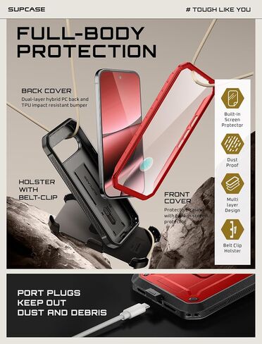 Supcase لـ Google Pixel 10 Pro Case with Screen Protector (Unicorn Beetle Pro) ، [Stand-in Stand & Belt-Clip] in Saudi Arabia