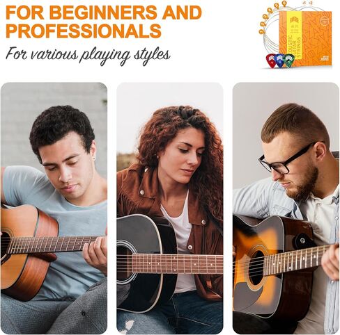 Acoustic Guitar Strings 3 Packs 80/20 Bronze Acoustic Guitar Strings for 6 String Guitars with 2 Free Acoustic Strings and 3 Picks. 12-53 Light in Saudi Arabia