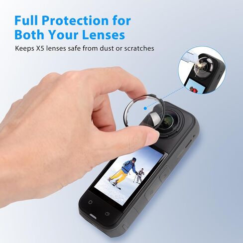 مجموعة حماية 5 في 1 ، متوافقة مع insta360 x5 الكاميرا حالة الحماية المعدنية/selfie tripod mount/silicone arnes protector/camera camera mount fro insta 360 x5 ملحقات in Kuwait