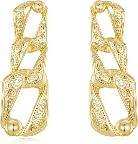 14k Gold Stud Earrings for Women Hypoallergenic Women’s Geometric Link Drop Stud Earrings Jewelry Gifts for Womens Mom Her in Saudi Arabia