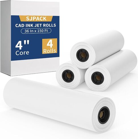 Wide Format Paper Roll,36" x 150 ft Plotter Paper with 2 Inch Core for CAD and Inkjet Printing Premium Bond Papers for Engineering Architectural and Maps（2 roll） in Saudi Arabia