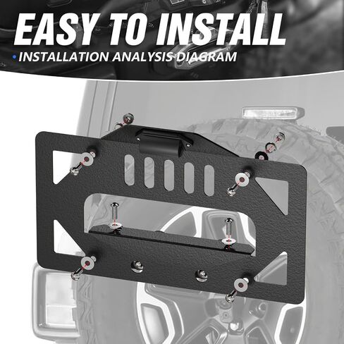 لـ Wrangler JK TJ LJ YJ إطار ترخيص الإطارات الإطارات الإطارات مع ضوء LED متوافق مع 1987-2018 Jeep Wrangler JK JKU TJ in Kuwait