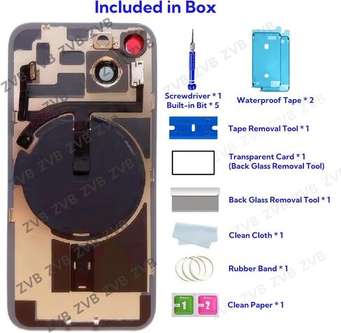 14 Back Glass Replacement for iPhone 14 Back Glass (6.1 Inches) with Pre-Installed Plate + Camera Frame + Lens + Reparing Tools (Midnight Black) in Kuwait