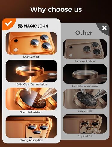 Magic John for iPhone 17 Camera Lens Protector [مجموعة محاذاة و 1: 1 ملاءمة غير مرئية] in Saudi Arabia