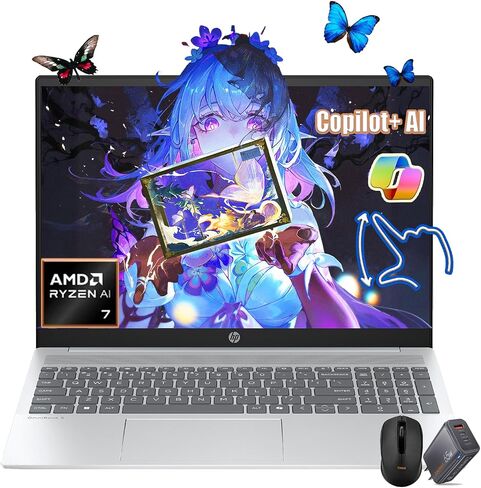 HP Envy Business AI Laptop ، 17.3 "FHD Touchscreen ، Intel Core Ultra 7 155H ، 64GB DDR5 RAM ، 2TB SSD ، لوحة المفاتيح الرقمية ، HDMI ، كاميرا الويب ، لوحة المفاتيح الخلفية ، Wi-Fi 7 ، Windows 11 Pro ، Silver in Saudi Arabia