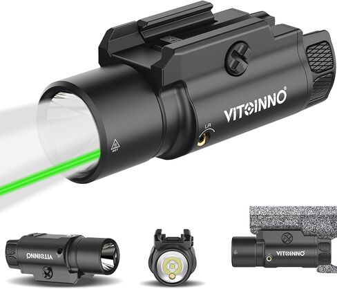 1750 Lumen Tactical Flashlight with Bottom Moonlight lamp, Rechargeable Pistol Light with Strobe/Momentary Compatible with Picatinny Rail in Saudi Arabia