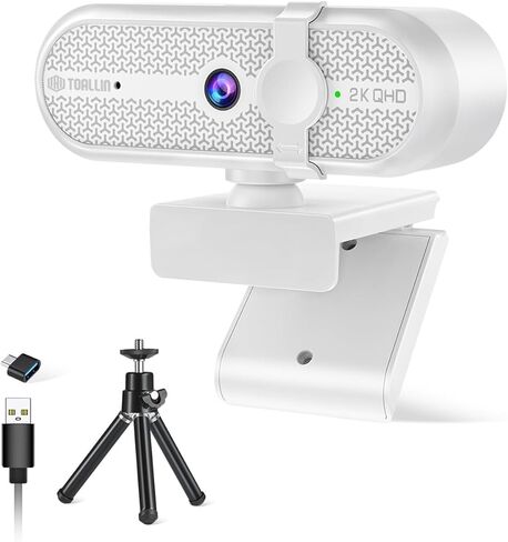 TOALLIN 4K Webcam with Ring Light, Remote Control, PDAF Auto-Focus, 1/2.5" Sensor & 12MP, Built-in Dual Mics, 5X Digital Zoom and Image Mirroring, Web Camera for Live-Streaming/Meeting/Video Calls in Kuwait