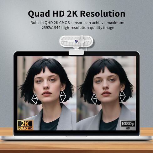 TOALLIN 4K Webcam with Ring Light, Remote Control, PDAF Auto-Focus, 1/2.5" Sensor & 12MP, Built-in Dual Mics, 5X Digital Zoom and Image Mirroring, Web Camera for Live-Streaming/Meeting/Video Calls in Kuwait