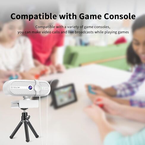 TOALLIN 4K Webcam with Ring Light, Remote Control, PDAF Auto-Focus, 1/2.5" Sensor & 12MP, Built-in Dual Mics, 5X Digital Zoom and Image Mirroring, Web Camera for Live-Streaming/Meeting/Video Calls in Kuwait