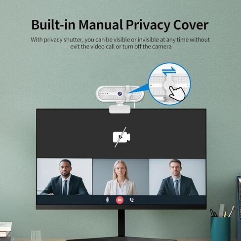 TOALLIN 4K Webcam with Ring Light, Remote Control, PDAF Auto-Focus, 1/2.5" Sensor & 12MP, Built-in Dual Mics, 5X Digital Zoom and Image Mirroring, Web Camera for Live-Streaming/Meeting/Video Calls in Kuwait