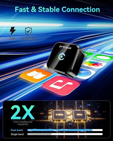 Wireless CarPlay Adapter 2025 Version, 2-in-1 Stable 5.8GHz Connection, Plug & Play via USB/USB-C, Auto Connect, Compact Car Accessory (Style 3) in Saudi Arabia