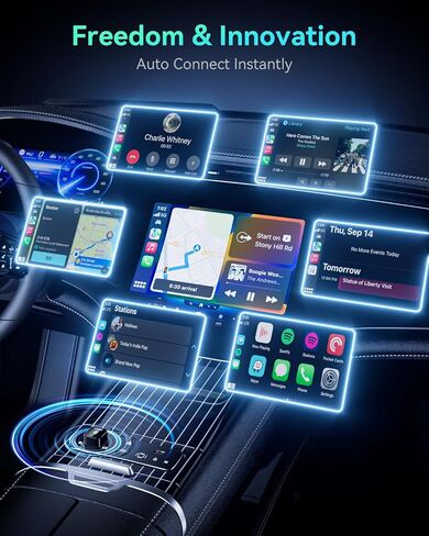 Wireless CarPlay Adapter 2025 Version, 2-in-1 Stable 5.8GHz Connection, Plug & Play via USB/USB-C, Auto Connect, Compact Car Accessory (Style 3) in Saudi Arabia
