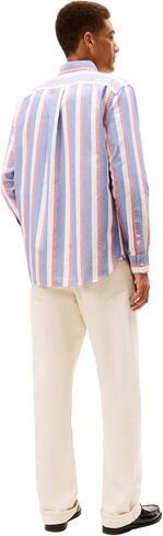 Tommy Hilfiger Long Sleeve Oxford Fit العادي ، زر الرجال أسفل القمصان ، المتوفرة أيضًا بشكل كبير وطويل القامة in Saudi Arabia