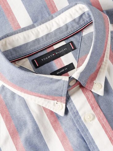 Tommy Hilfiger Long Sleeve Oxford Fit العادي ، زر الرجال أسفل القمصان ، المتوفرة أيضًا بشكل كبير وطويل القامة in Saudi Arabia