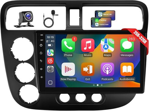 Car Stereo Radio for Honda Civic 2012 2013 2014 2015, Wireless Carplay Android Auto, 9 inch IPS Screen for Civic, GPS Navigation,Bluetooth,FM,SWC,Backup Camera, 2G+32G (Fit for Honda Civic 2012-2015) in Saudi Arabia