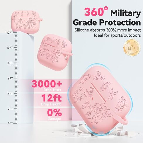 لحالة AirPods Pro 2 ، تغطية Airpod Pro الناعمة من السيليكون Pro مع مجموعة مفاتيح وتنظيف مجموعة متوافقة مع AirPods Pro 2nd/1st للنساء Girly ، مضاد للقرص in Kuwait