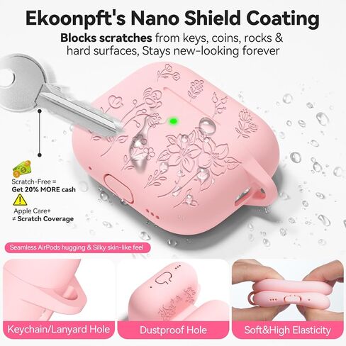 لحالة AirPods Pro 2 ، تغطية Airpod Pro الناعمة من السيليكون Pro مع مجموعة مفاتيح وتنظيف مجموعة متوافقة مع AirPods Pro 2nd/1st للنساء Girly ، مضاد للقرص in Kuwait