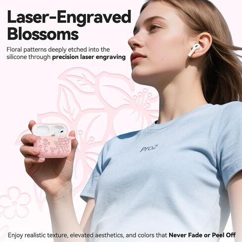 لحالة AirPods Pro 2 ، تغطية Airpod Pro الناعمة من السيليكون Pro مع مجموعة مفاتيح وتنظيف مجموعة متوافقة مع AirPods Pro 2nd/1st للنساء Girly ، مضاد للقرص in Kuwait