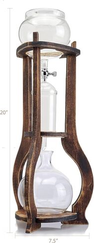 Nispira Iced Coffee Cold Brew Drip Tower Coffee Maker Wooden, 6-8 cup in Saudi Arabia