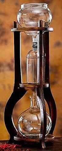 Nispira Iced Coffee Cold Brew Drip Tower Coffee Maker Wooden, 6-8 cup in Saudi Arabia