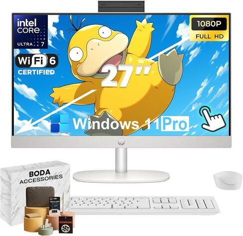 HP 27 بوصة الكمبيوتر المكتبي الكل في واحد-Intel 12-Cores Ultra 7-155u • 32GB DDR5 RAM ، 2TB SSD • عرض الشاشة التي تعمل باللمس FHD • Intel UHD Graphics • Windows 11 Pro • Wi-Fi 6 • HDMI in Saudi Arabia