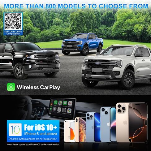 Wireless CarPlay Adapter for iPhone, 2025 Upgraded Converts Wired to Wireless Car Play Dongle, Plug & Play, Auto Connect, Mini Size, Zero Latency, Compatible with Vehicles 2016+& iPhone iOS 10+(Grey) in Saudi Arabia