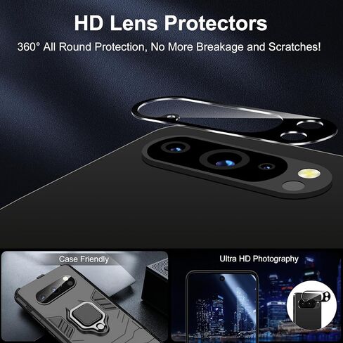 QSMQAM 3 Pack Screen Screen Protector for Google Pixel 10 Pro + 3 Pack Camera Lens Protector ، Glass HD HD HD ، صلابة 9H ، مضاد للخدش ، تسهيل التثبيت - CASE WILLOW in Kuwait