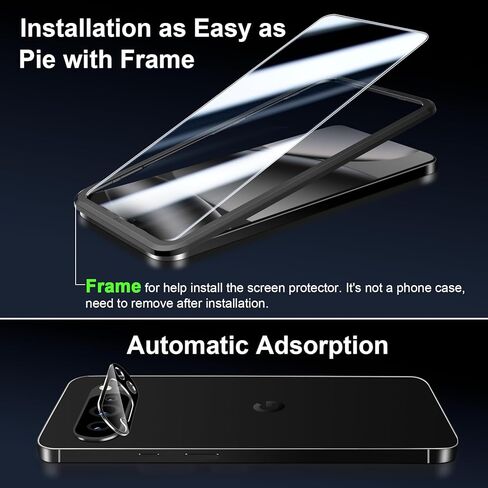 QSMQAM 3 Pack Screen Screen Protector for Google Pixel 10 Pro + 3 Pack Camera Lens Protector ، Glass HD HD HD ، صلابة 9H ، مضاد للخدش ، تسهيل التثبيت - CASE WILLOW in Kuwait
