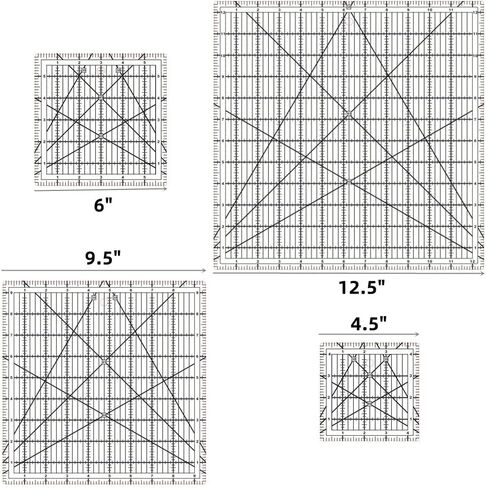 حكام خياطة اللحف ، 3pcs الحكام مربع خياطة اللحف (2.5 "، 3.5" ، 5 ") ، مربعات اللحف ، حكام مربعة للخياطة in Kuwait
