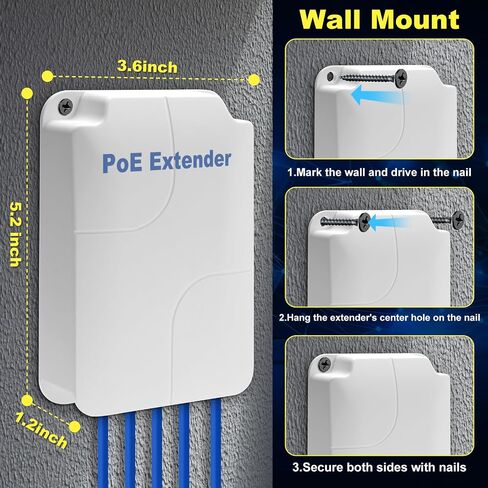 PoE Extender Gigabit, 4 Port PoE Repeater, One IEEE802.3af/at(Power-in) ,Three IEEE802.3af/at (Power-Out) for Ethernet/PoE Power AP, IP Camera, IP Telephone and Other Network equipments in Saudi Arabia