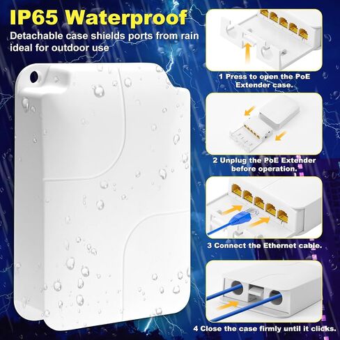 PoE Extender Gigabit, 4 Port PoE Repeater, One IEEE802.3af/at(Power-in) ,Three IEEE802.3af/at (Power-Out) for Ethernet/PoE Power AP, IP Camera, IP Telephone and Other Network equipments in Saudi Arabia