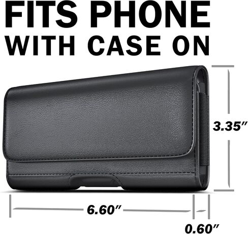 DeBin Holster for iPhone 16 16e 15, 14 13 12 X Xs 10 & Pro Models, Leather Cell Phone Holder Case with Belt Clip, Carrying Pouch Cover Fits Phone with Case on in Kuwait