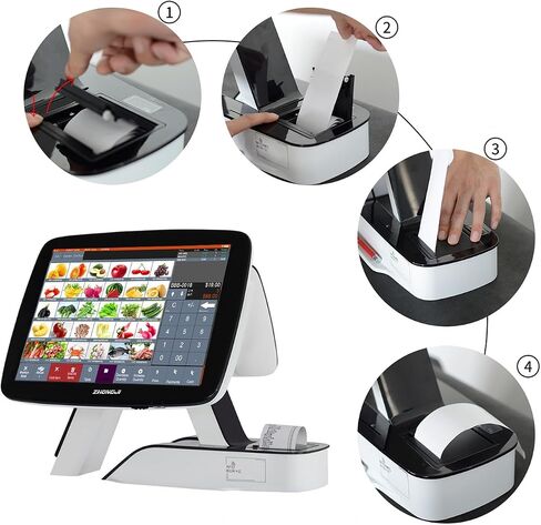 (Ship from USA) Cash Register with Built-in Thermal Printer Point of Sale System Touch Screen Retailer POS Software SET04 in Saudi Arabia