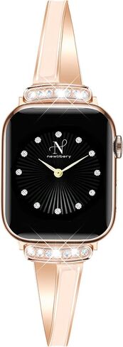 Newlibery Gold Slim Band for Women Compatible with Apple Watch 38mm 40mm 41mm 42mm(S10/11) Designer Bling Jewelry Dressy Bracelet Adjustable Metal Strap for iWatch Series 11/10/9/8/7/6/5/4/SE 3/2/1 in Saudi Arabia