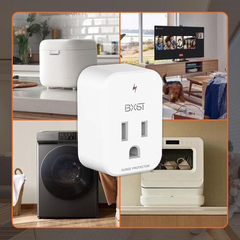 BXST Single Outlet Surge Protector for Refrigerator Small Wall Tap Surge Protector Single Plug 120V Mini Socket Lightning Protection for PC, TV, Phone, PS5 and Home Appliances, 15A, 1800W in Kuwait