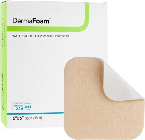 Dermarite Industries Derma Foam Non-Adhesive Foam Dressing, 4x4.25, 10 Count in Kuwait