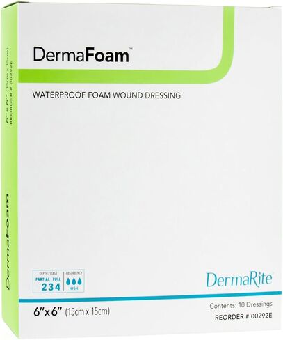 Dermarite Industries Derma Foam Non-Adhesive Foam Dressing, 4x4.25, 10 Count in Kuwait