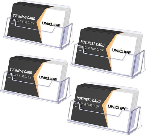 UniClife 2 Pack Acrylic Business Card حامل لمكتبي 3 فتحات عرض بطاقة عمل واضحة للرجال والنساء بطاقة عمل منظم البطاقة المنظم للمكتب معرض المنزل ، 180 بطاقة بطاقة in Kuwait