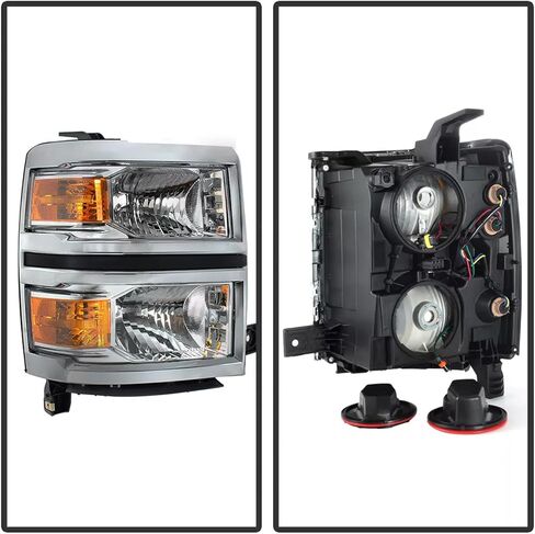 Headlight Assembly Compatible with 2014-2015 Chevy Silverado 1500 Headlights Headlamps Left+Right 14-15 Lights（black white） in Saudi Arabia