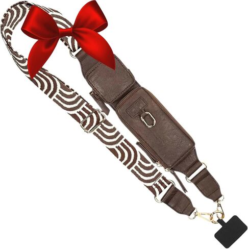 Zip & Clips Phone Lanyard Crossbody with Wallet for Women (Black) – Stylish and Lightweight Vegan Leather Phone Strap, Hands-Free Carrying and Adjustable Cell Phone Crossbody Lanyard in Kuwait