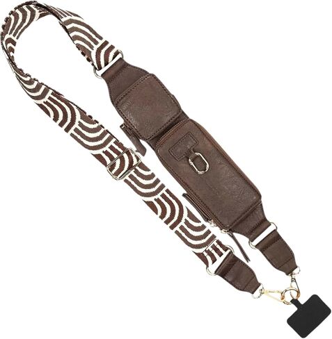 Zip & Clips Phone Lanyard Crossbody with Wallet for Women (Black) – Stylish and Lightweight Vegan Leather Phone Strap, Hands-Free Carrying and Adjustable Cell Phone Crossbody Lanyard in Kuwait