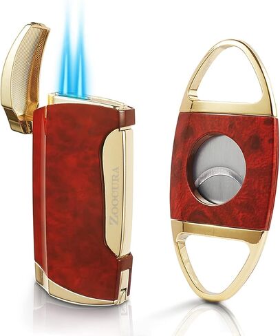 Torch Lighter 2 Pack Double Jet Flame Torch Lighters Butane Gas Refillable Windproof Adjustable Pocket Lighter for Grill Kitchen Fireplace Camping(Without Fuel) in Kuwait
