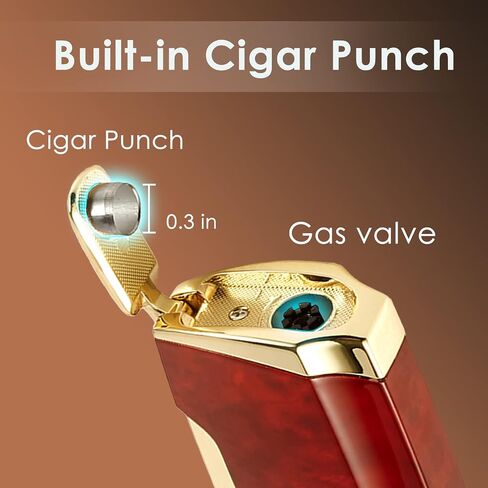 Torch Lighter 2 Pack Double Jet Flame Torch Lighters Butane Gas Refillable Windproof Adjustable Pocket Lighter for Grill Kitchen Fireplace Camping(Without Fuel) in Kuwait